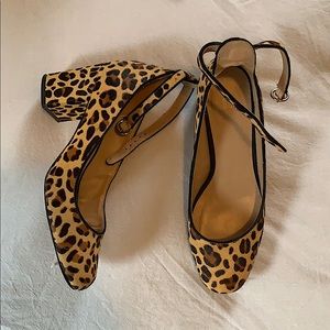 GAP Block Heel Leopard Print Calf Hair Pumps
